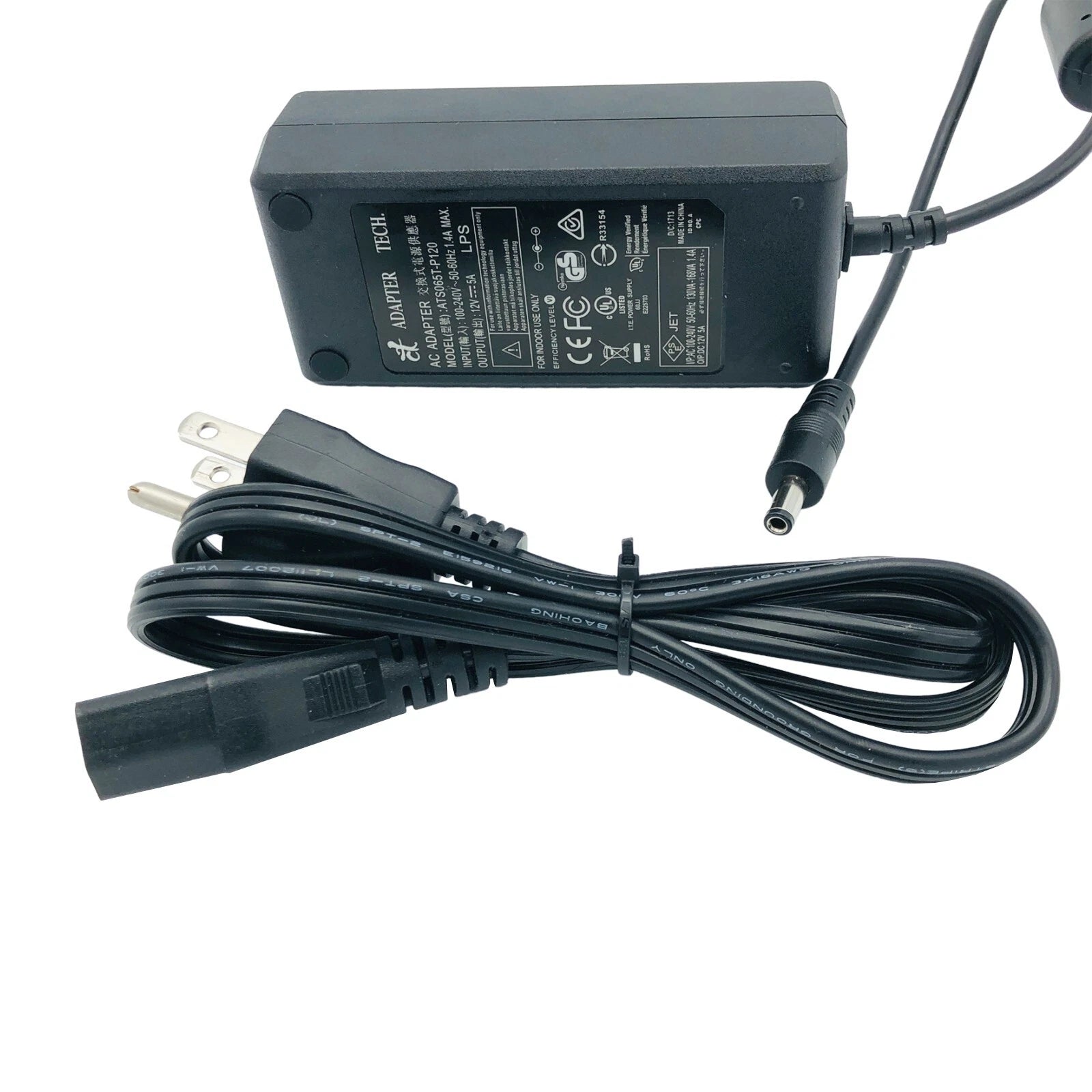 NEW Genuine AC Adapter 60W Adapter Tech ATS065T-P120 Power Supply 12V 5A OEM