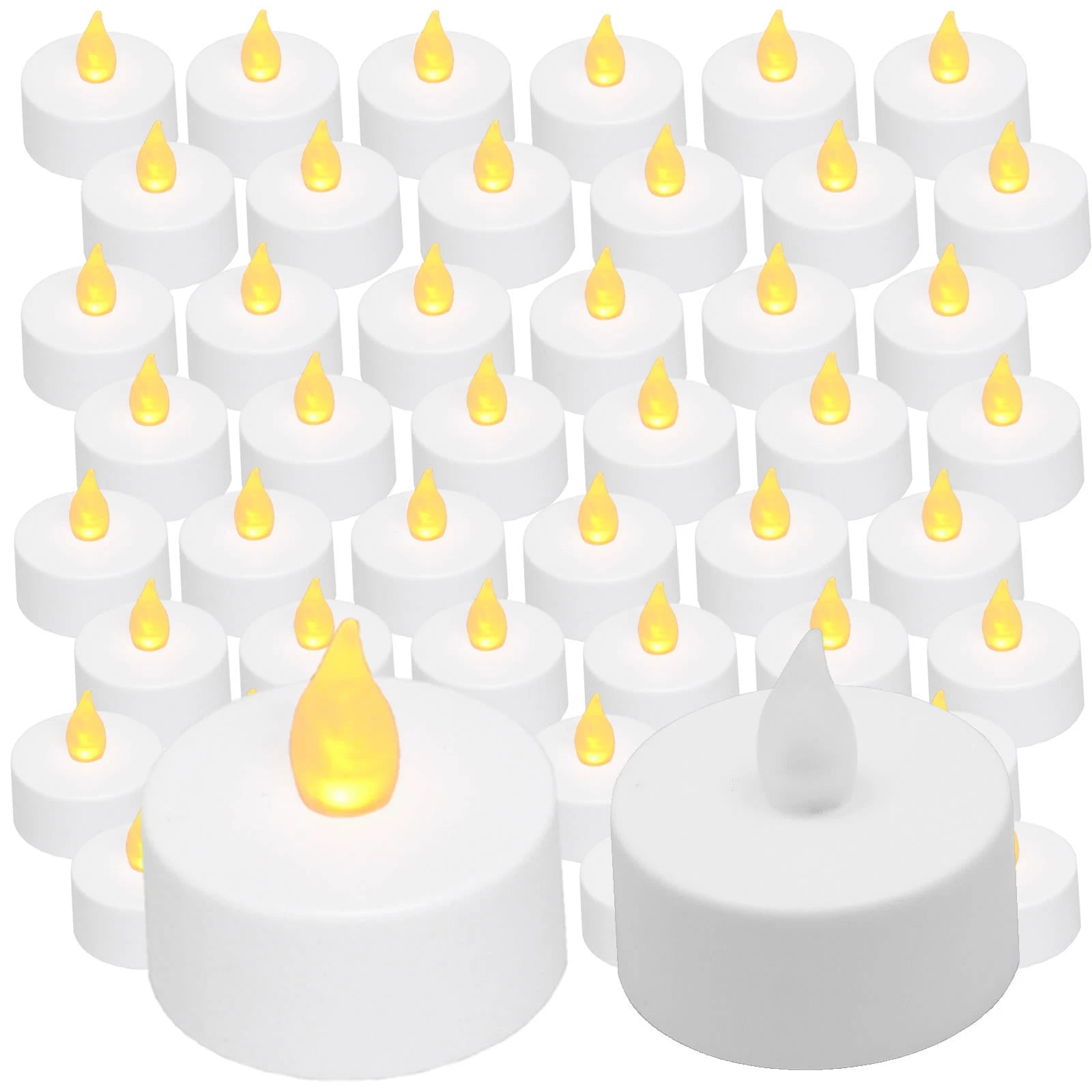 60 pcs AMBER Led Tea Light Flameless Battery Candles Wedding Party Romantic