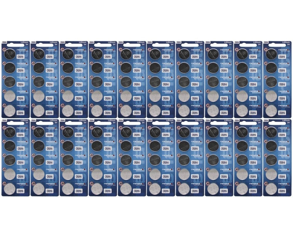 Renata 2016 Battery CR2016/ DL2016/ E-CR2016 Lithium 3v 100 Pcs