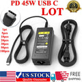 LOT 45W USB C Laptop Charger AC Power Adapter for HP,Dell,Acer,Lenovo Chromebook