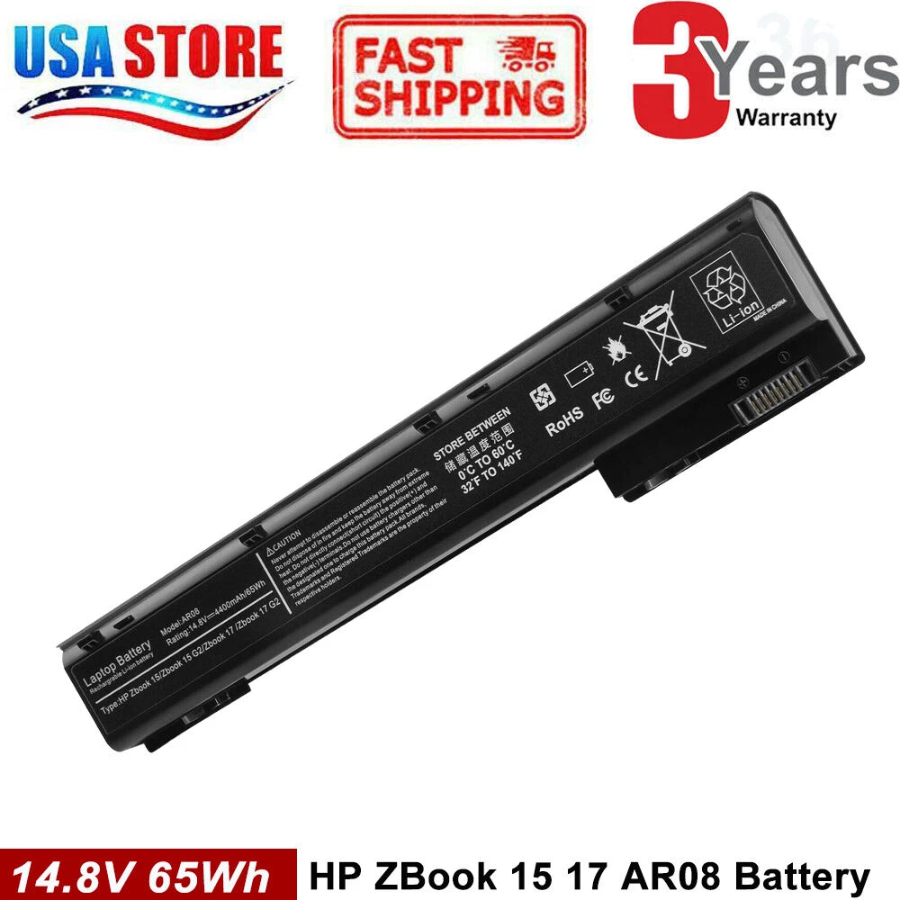 Battery For HP ZBook 15 17 G1 G2 AR08 AR08XL 707614-121 HSTNN-IB4I 8 Cell FAST