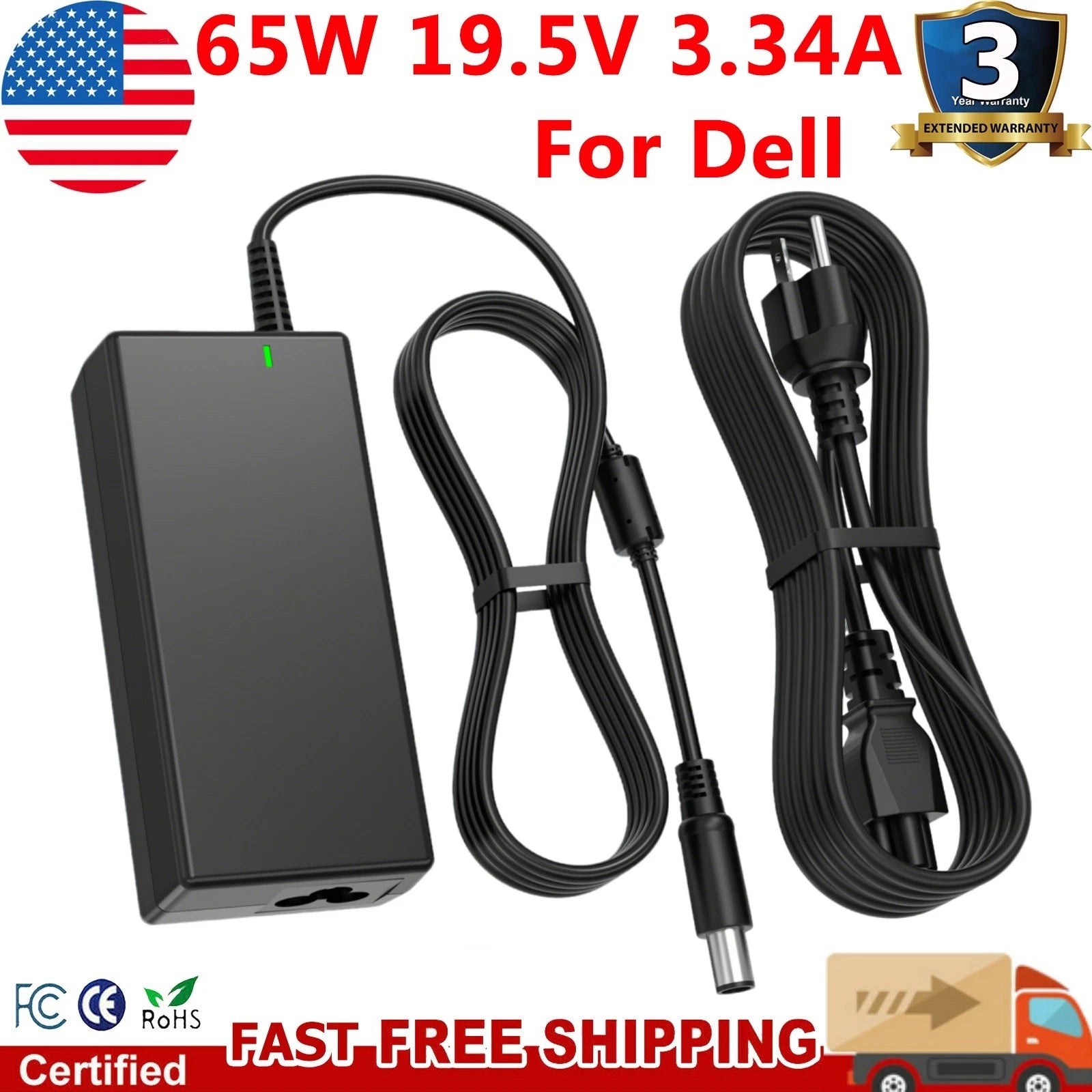 65W AC Adapter Charger Power Supply Cord For Dell Laptop Latitude All Models