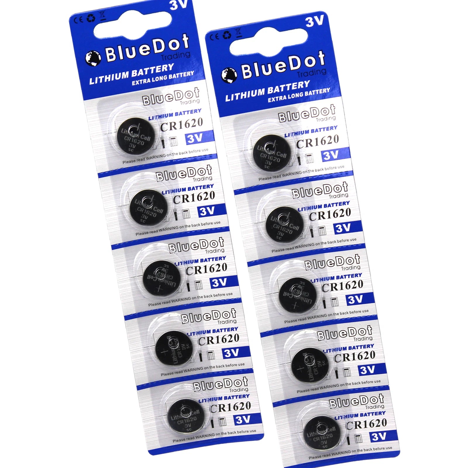 10 pcs Lithium Battery Maganese Button Cell CR1620 CR 1620 LM1620 3V RETAIL PACK