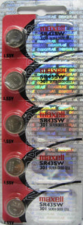 5 Maxell 301 Watch and Calculator Batteries