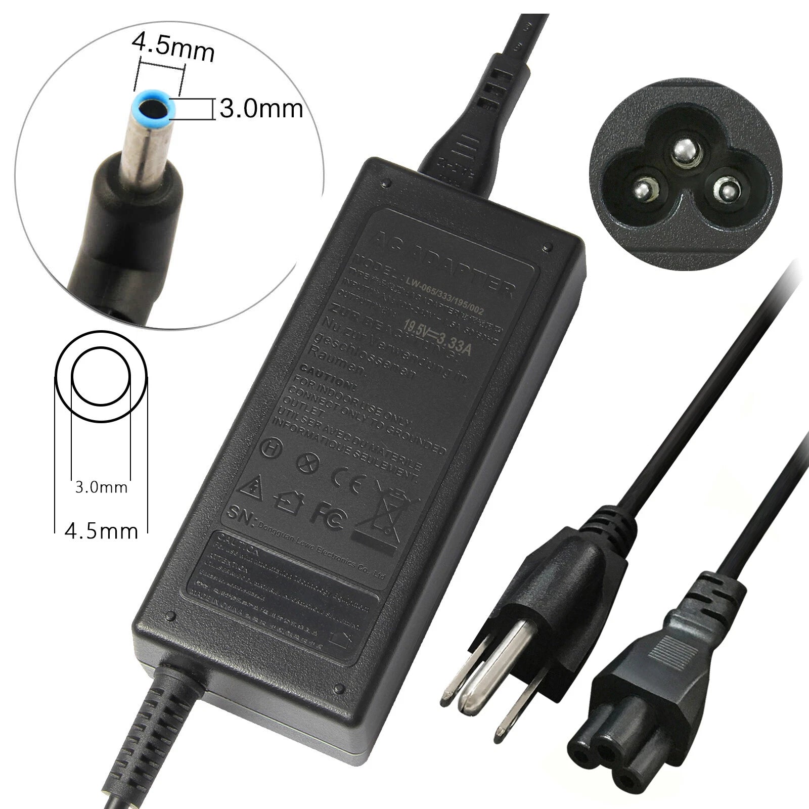 65W AC Adapter Power Supply For HP EliteBook 840 G3, 850 G3 Charger Power Cord