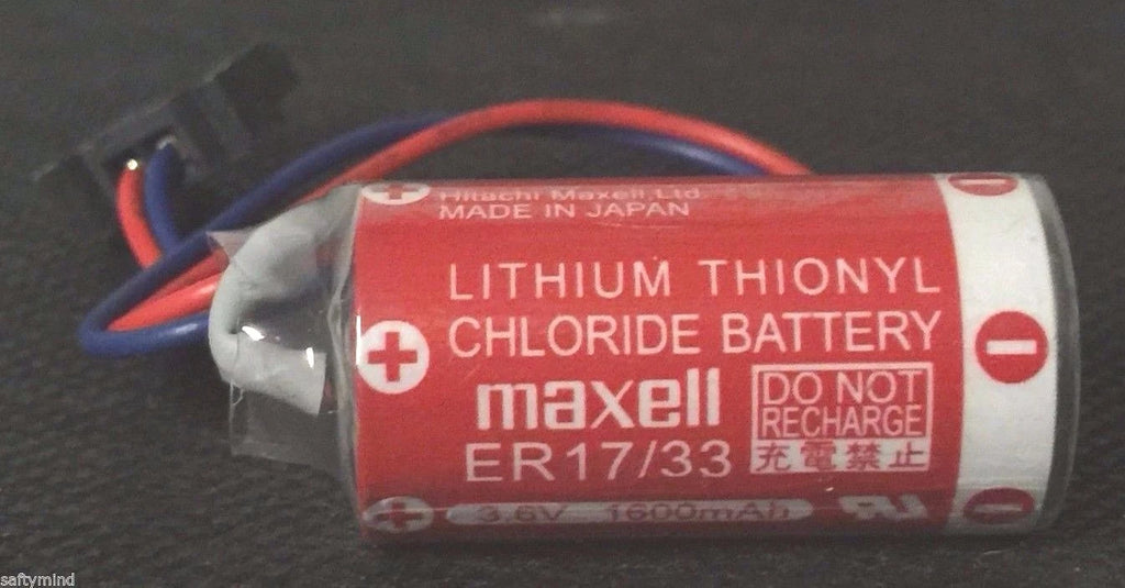 Brand New Maxell ER17/33 3.6V 1600mAh Lithium Thionyl Chloride Battery with Plug