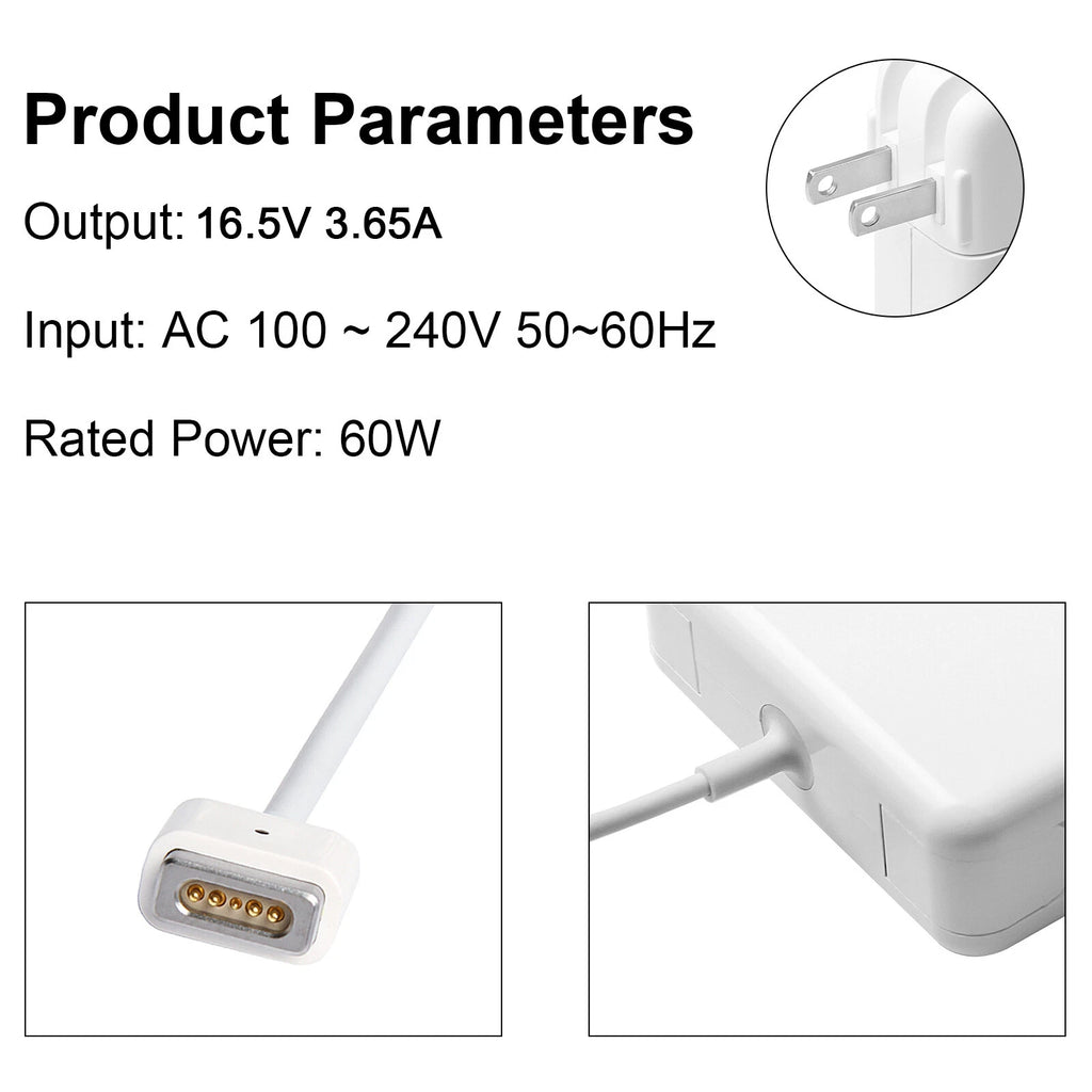 60W Charger For MacBook Pro 13" A1181 A1184 A1342 2006-2009 2010 2011 AC Adapter