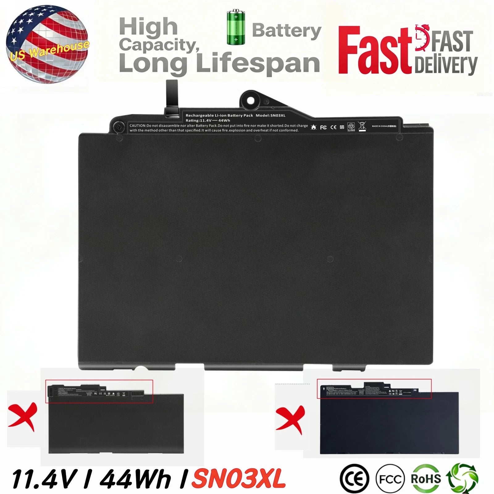 ?LOT SN03XL Battery for HP EliteBook 820 725 G3 G4 SN03XL 800514-001 800232-271