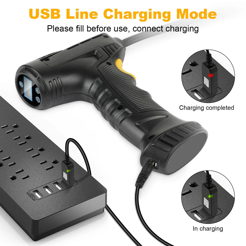 150PSI USB Tire Inflator Pump Car Air Compressor LED Electric Portable Auto 12V
