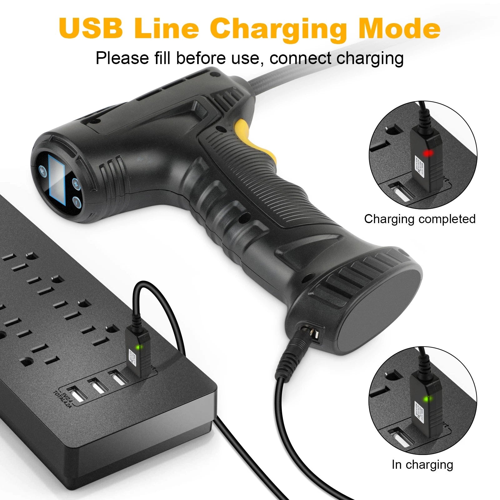 150PSI USB Tire Inflator Pump Car Air Compressor LED Electric Portable Auto 12V