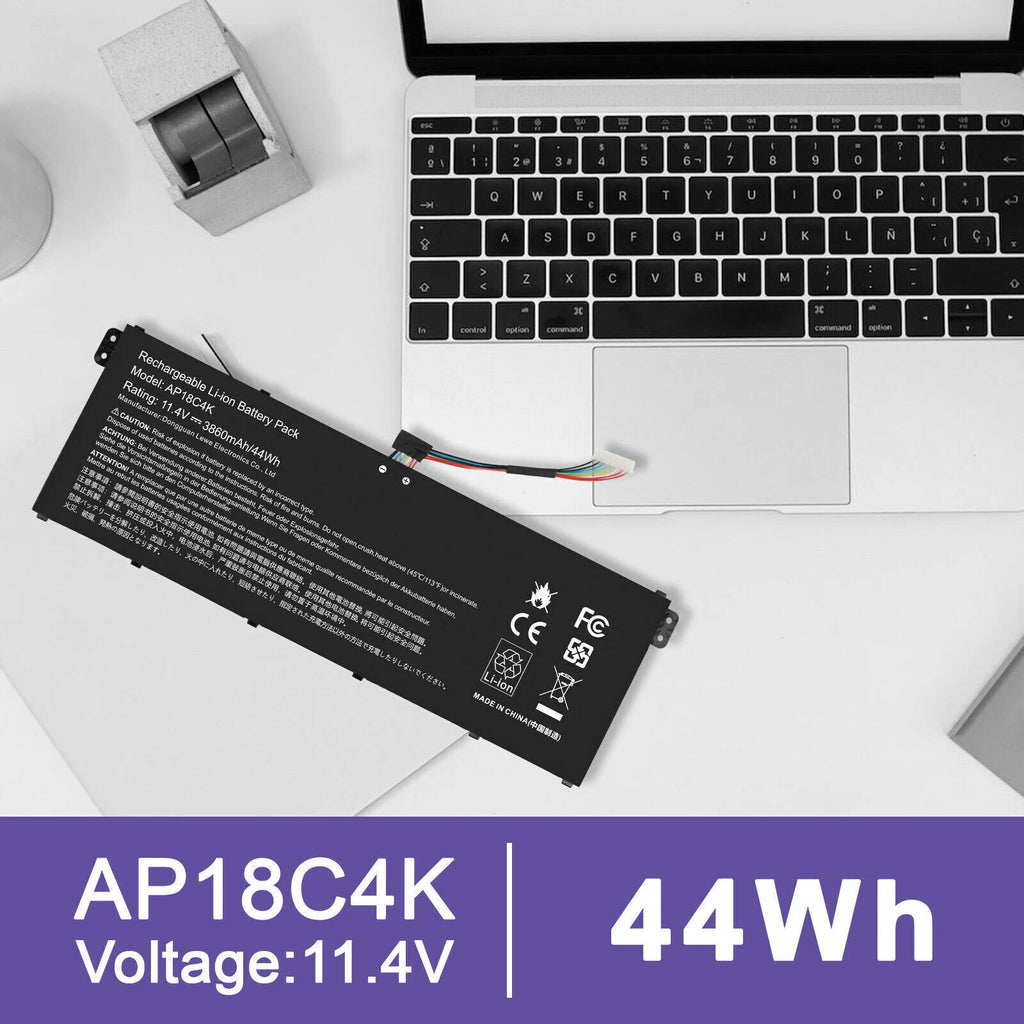 Battery AP18C4K For Acer SPIN3 SP314-54N Aspire 5 A515-43 A515-44 SP314-54N 44WH