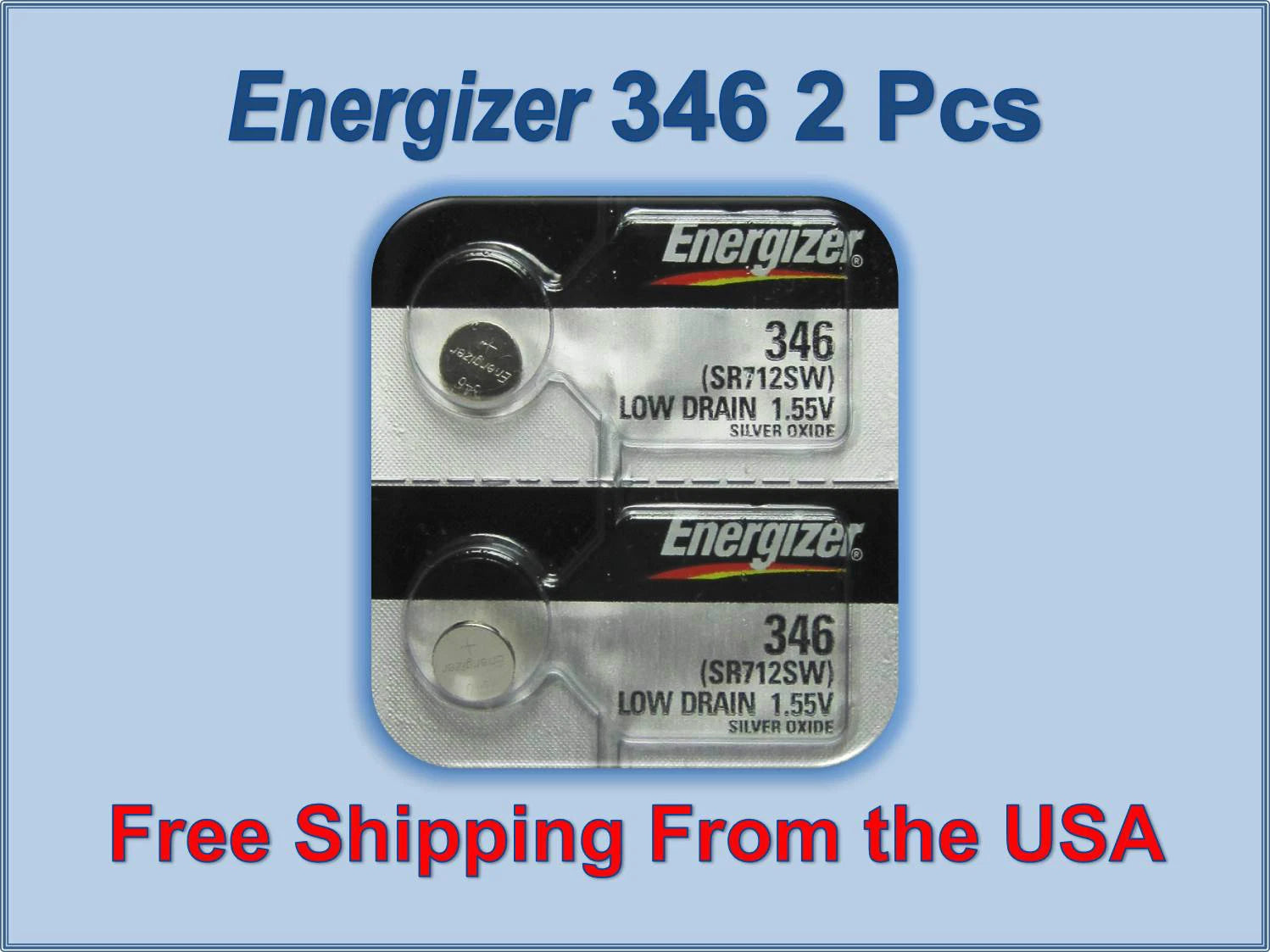 2 Energizer 346 SR712SW 628 GP346 V346 D346 346A 346X 280-66 SB-DH SP346 Battery