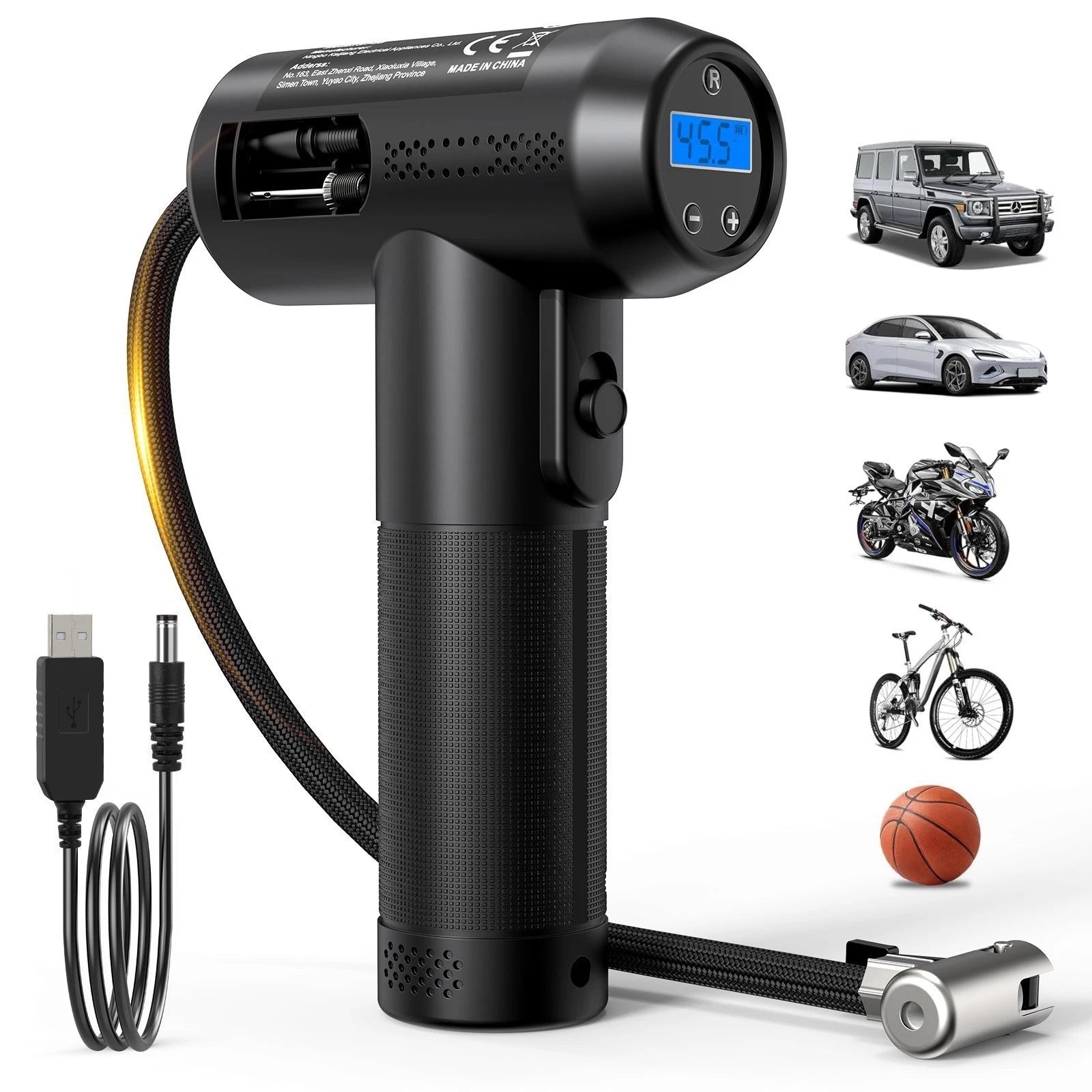 120W Cordless Electric Car Tyre Inflator Pump Portable Tire Air Compressor Pump
