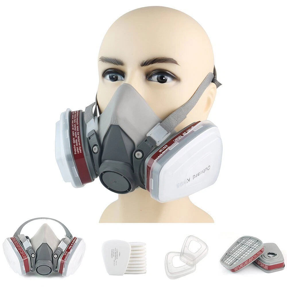 17 in 1 Half Face Gas Mask Facepiece Spray Painting Respirator Safety For 6200