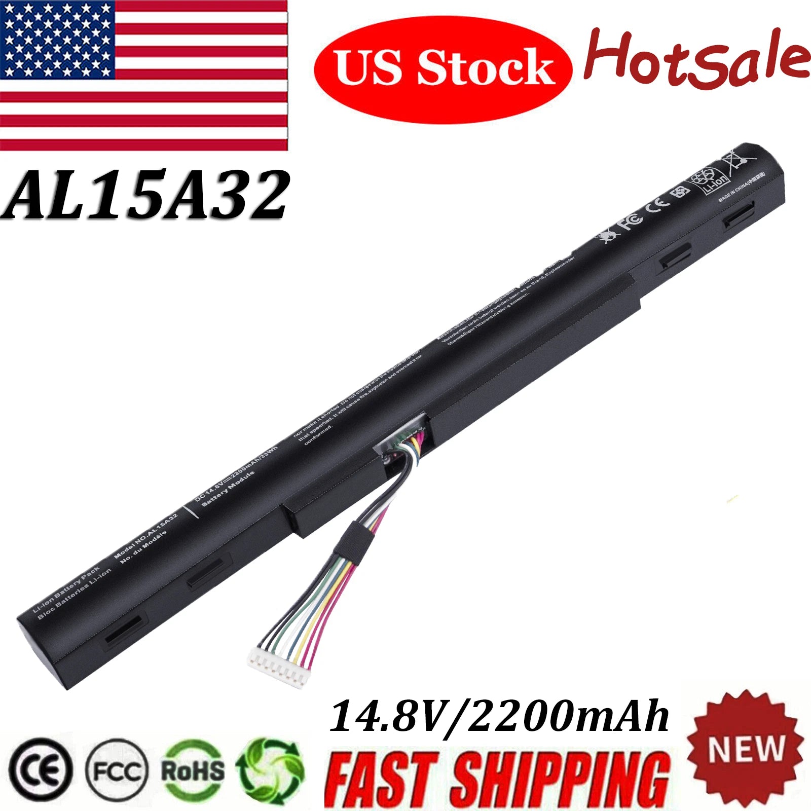 AL15A32 14.8V Battery for Acer E5-422 E5-472 E5-473 E5-522 E5-532 E5-573 E5-722