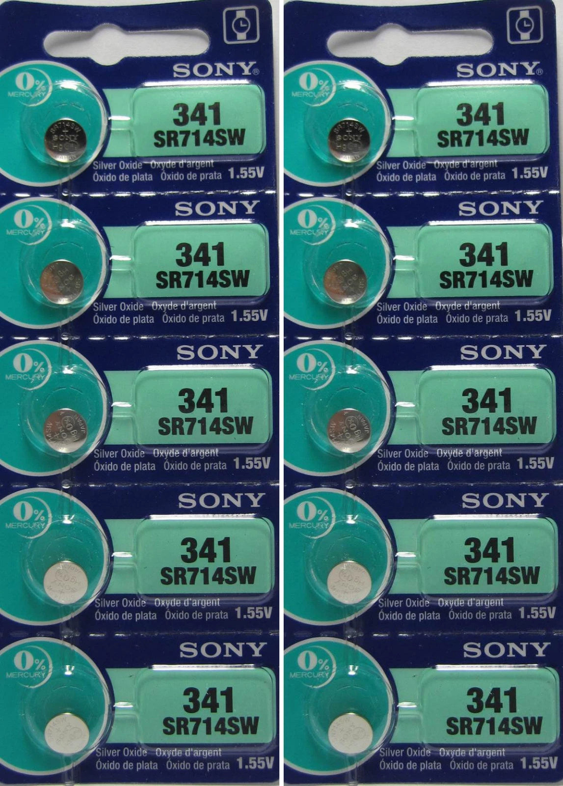 341 Battery SR714SW Sony Batteries x 10