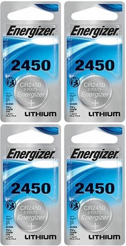 4 x Super Fresh Energizer CR2450 ECR 2450 3v LITHIUM Coin Cell Battery Exp. 2026