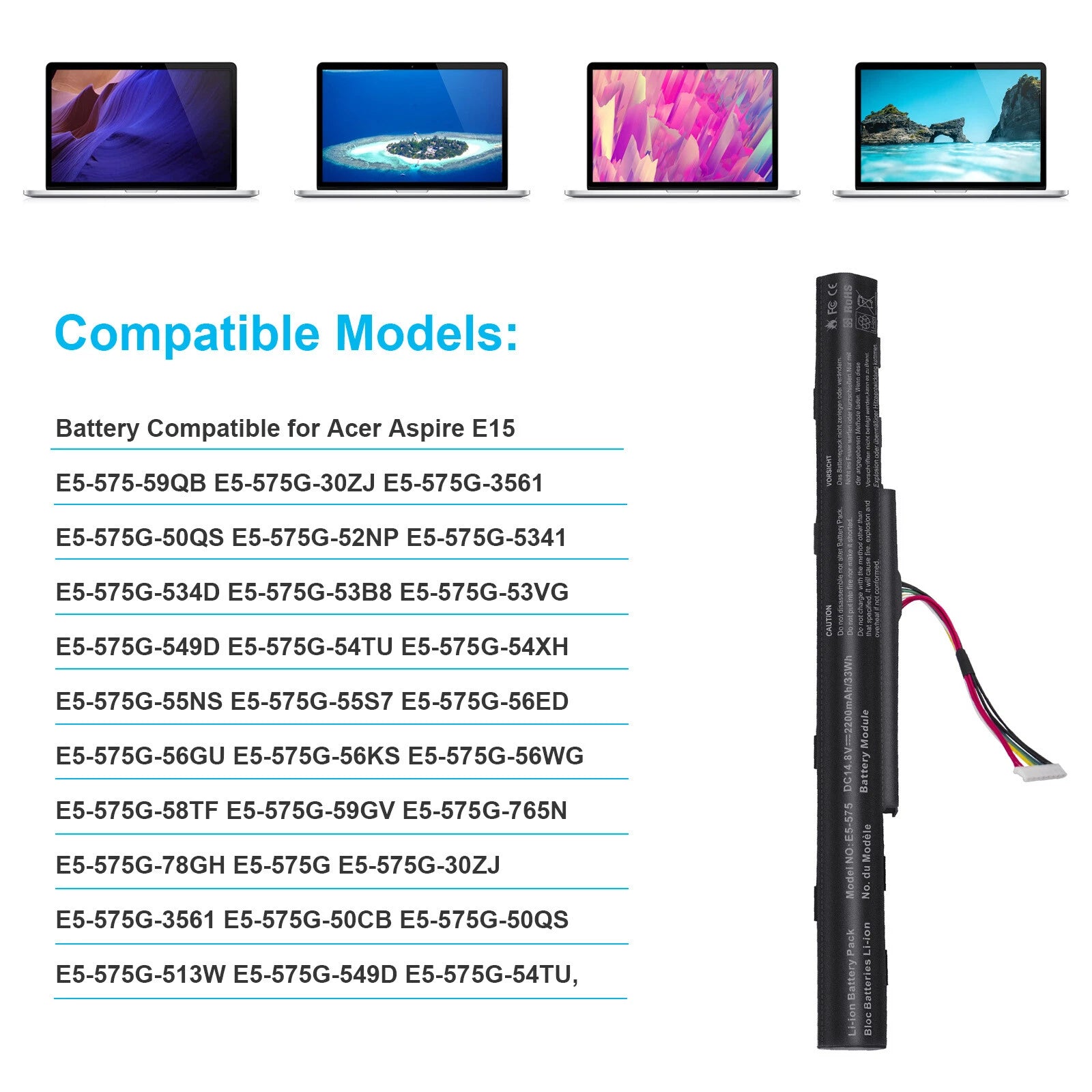 AS16A5K AS16A8K 4ICR19/66 Battery for Acer Aspire E15 E5-575 E5-576G F5-771G