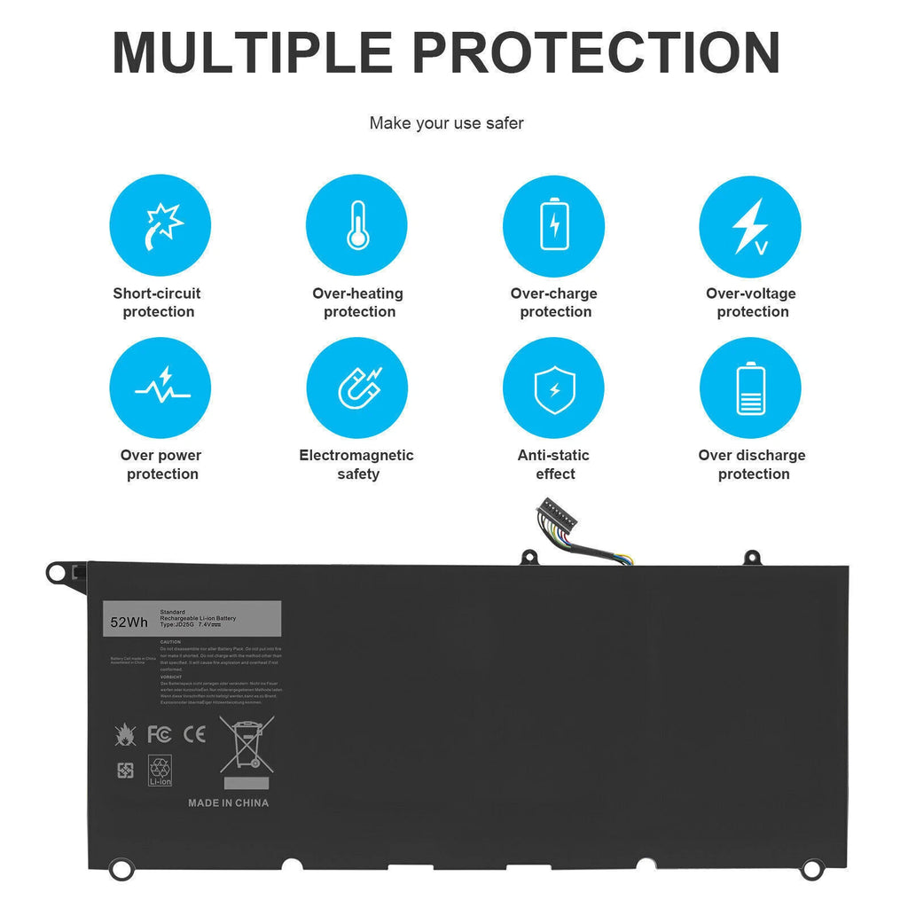 Battery for Dell XPS 13 9350 XPS 13 9343 Series P54G001 P54G002 JD25G 0DRRP