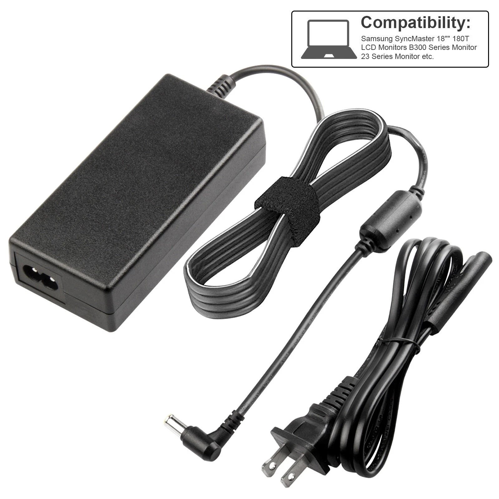 42W Adapter Power Supply for Samsung 15" to 27" LCD TV Monitor Charger W/ Cord