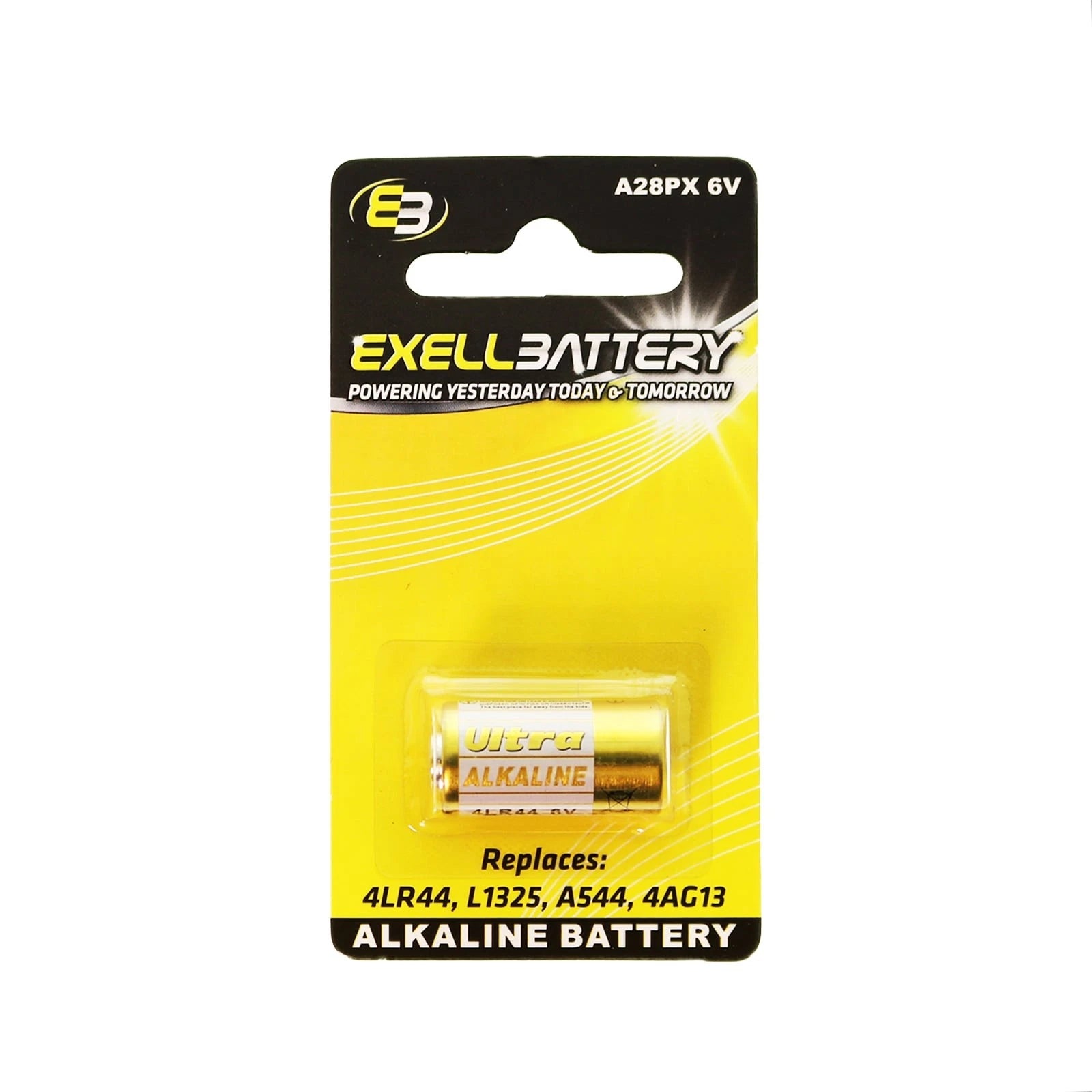Exell A28PX Alkaline 6V Battery Compatible With 4LR44 L1325 A544 4AG13