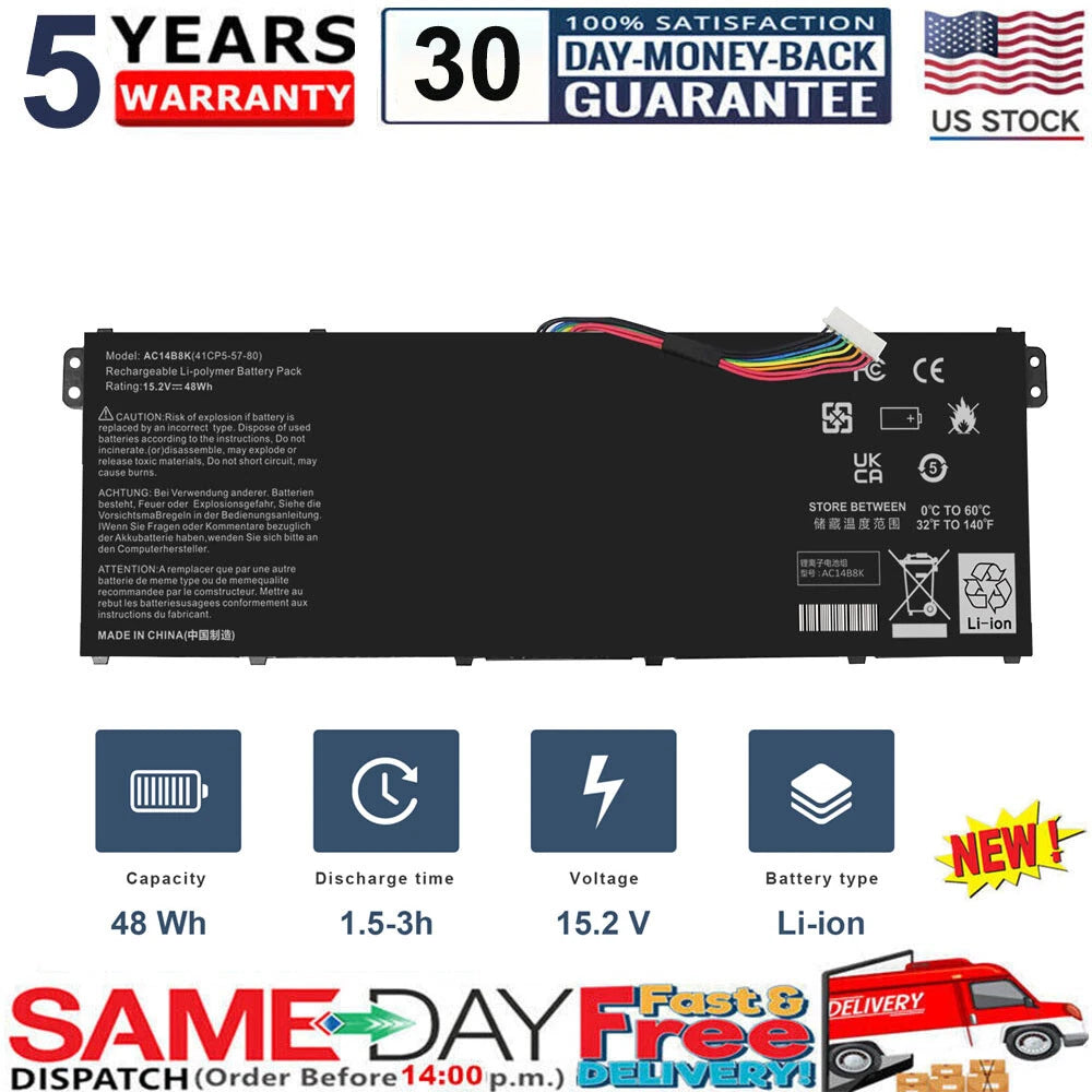 AC14B8K Battery for Acer Nitro 5 AN515-51 AN515-52 AN515-53 Aspire A515-51 48Wh