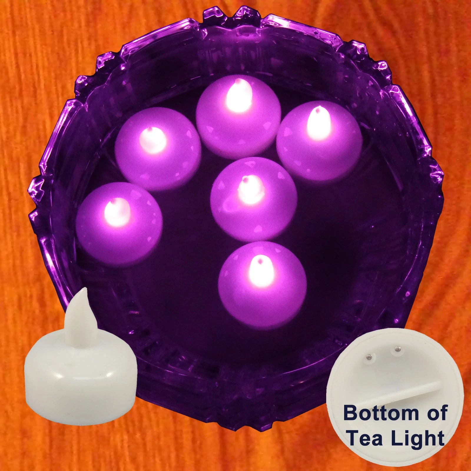 12 Flameless Floating LED tealight Battery operated Candle Pink tea lights NEW