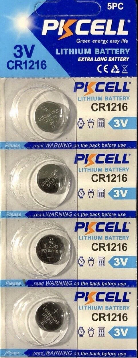 CR1216 PKCELL / 1216 ECR1216 3V BUTTON COIN CELL (4 BATTERIES) USA Seller