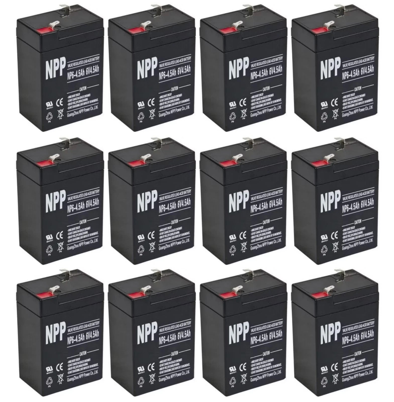 12PC NPP NP6-4.5Ah 6V 4.5Ah AGM VRLA General Series Battery