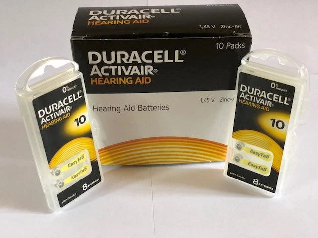 Duracell Activair Mercury Free Hearing Aid Batteries Size 10 (40-160) Exp 2029