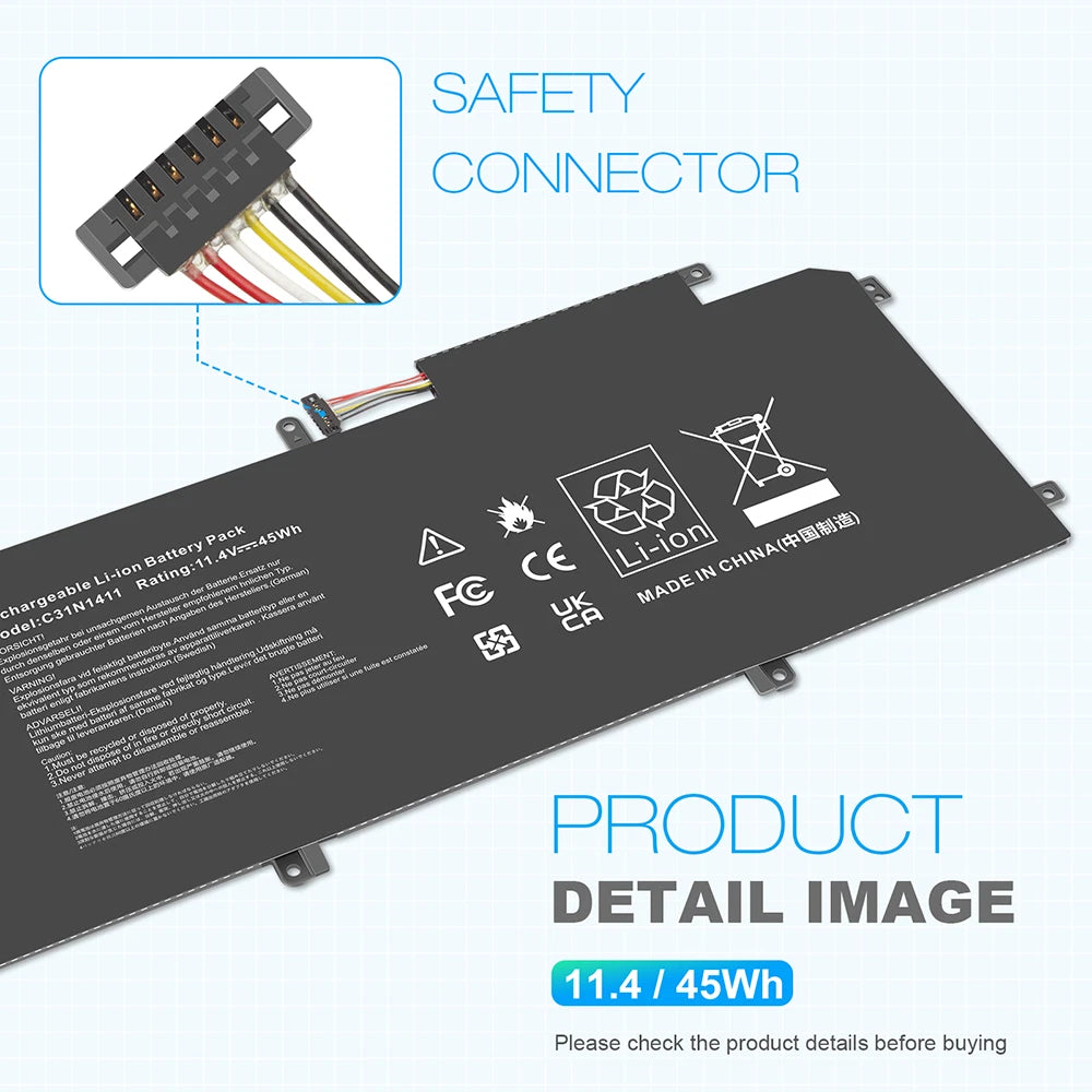 C31N1411 Battery for ASUS Zenbook UX305 UX305L UX305F UX305FA UX305C UX305CA 45W