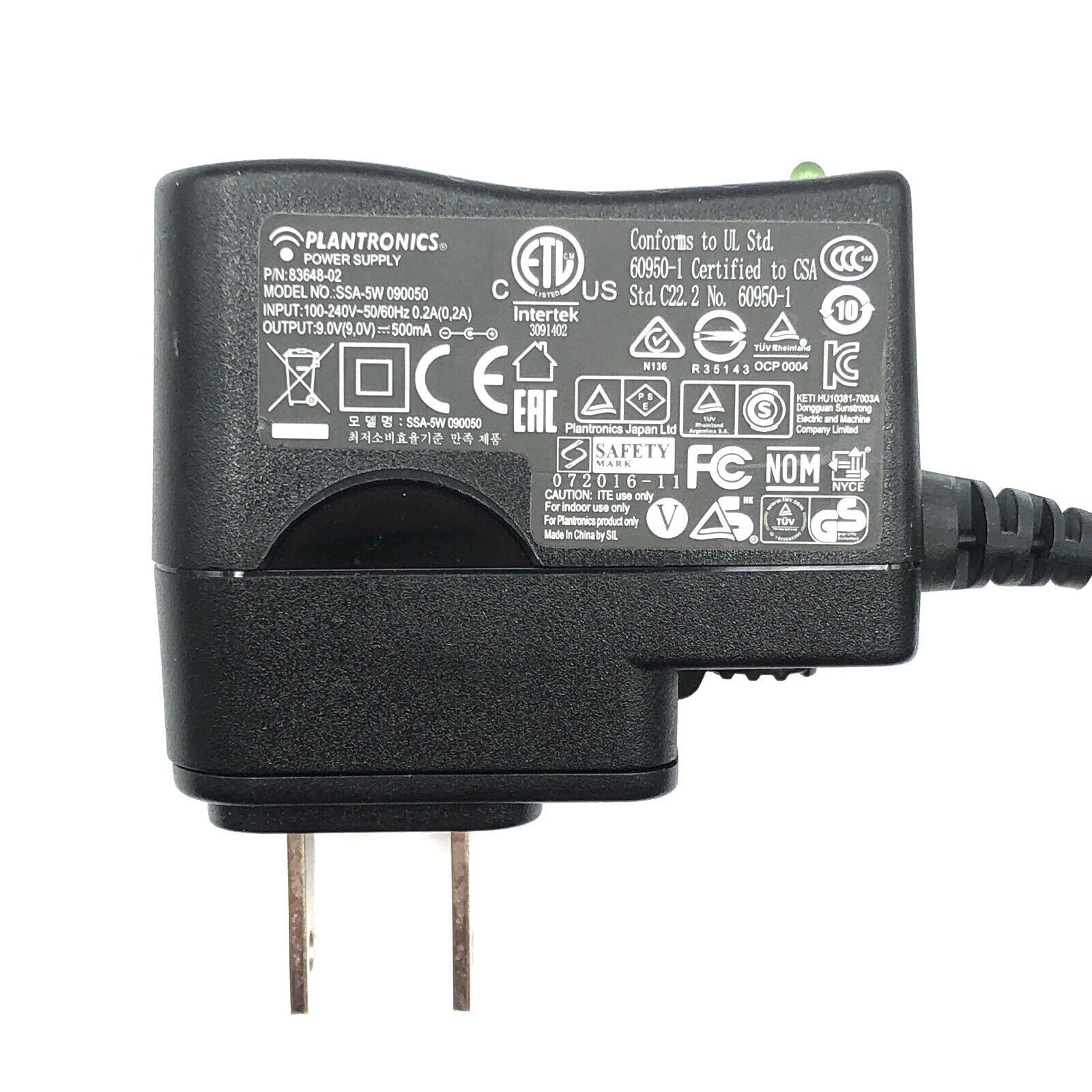 NEW AC Adapter for Plantronics Savi W8200T W8200B Wireless Headset Charger OEM