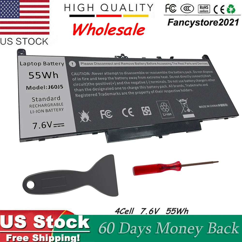 Lot J60J5 Battery For Dell Latitude E7270 E7470 MC34Y 242WD 451-BBSY 7.6V 55Wh