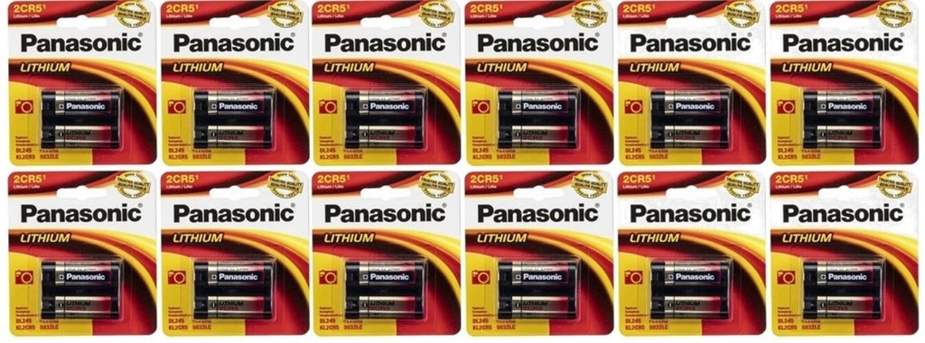 12 Pack Panasonic 2CR5 6V Lithium Photo Battery, DL45, KL2CR5, 5032LC