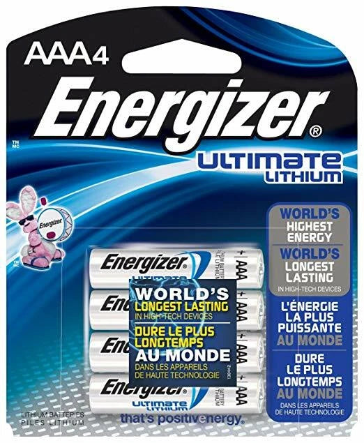 4 Pack AAA Energizer Ultimate Lithium Batteries L92BP-4 FRESH SEALED