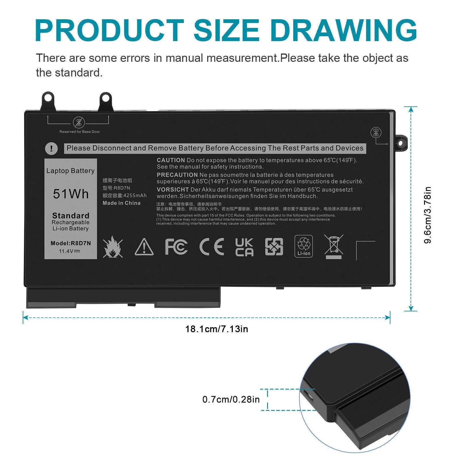 ??LOT R8D7N Battery For Dell Precision 3540 Latitude 5400 1V1XF 4GVMP 11.4V 51WH