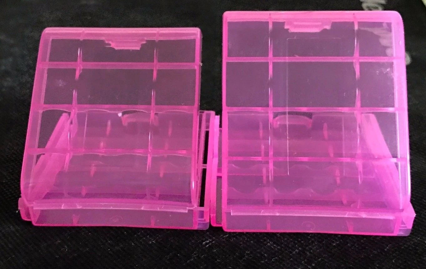 Brand New "2" Plastic Storage Case Holder Boxes for AA,10440, 14500 Battery Pink