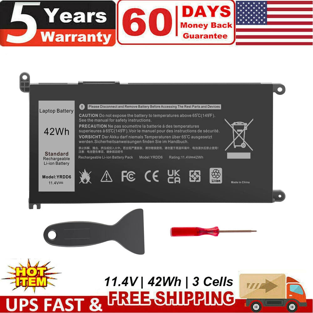 YRDD6 Battery For Dell Inspiron 3582 3593 3793 5493 5585 5593 5480 5590 5594 US