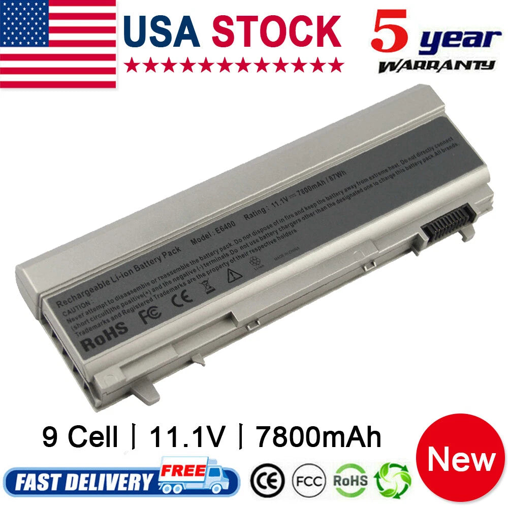 7800mAh Battery For Dell Latitude E6400 E6500 E6410 E6510 9-Cell 4M529 F8TTW PC