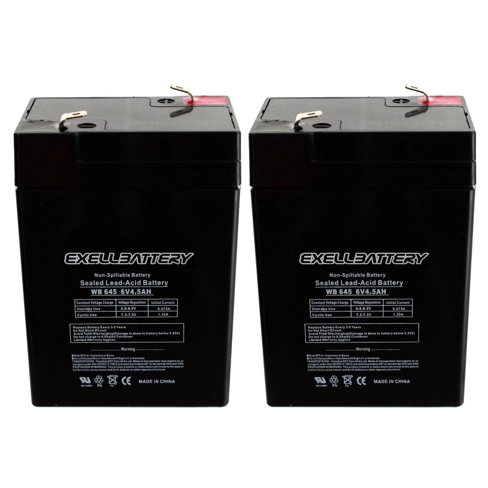 6V 4.5AH SLA Battery Replaces cp0660 gp645 lcr6v4p hk-3fm4.5
