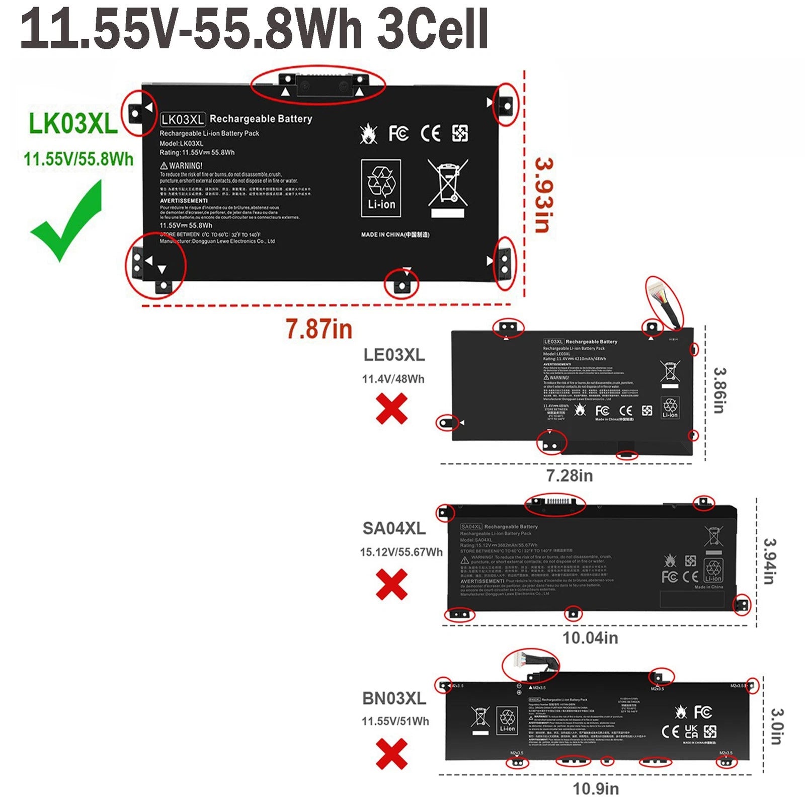 NEW LK03XL Battery For HP ENVY X360 15-BQ 15m-BP 17-AE 17-CE Series 916368-421