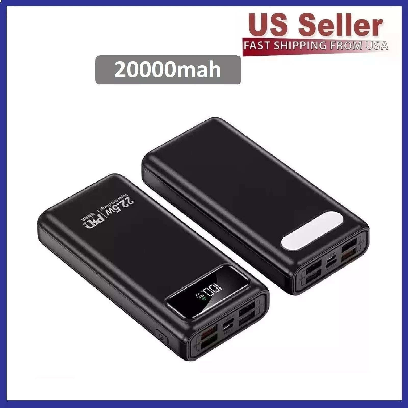Slim Power Bank 20000mAh Portable External Battery Fast Charger For iPhone