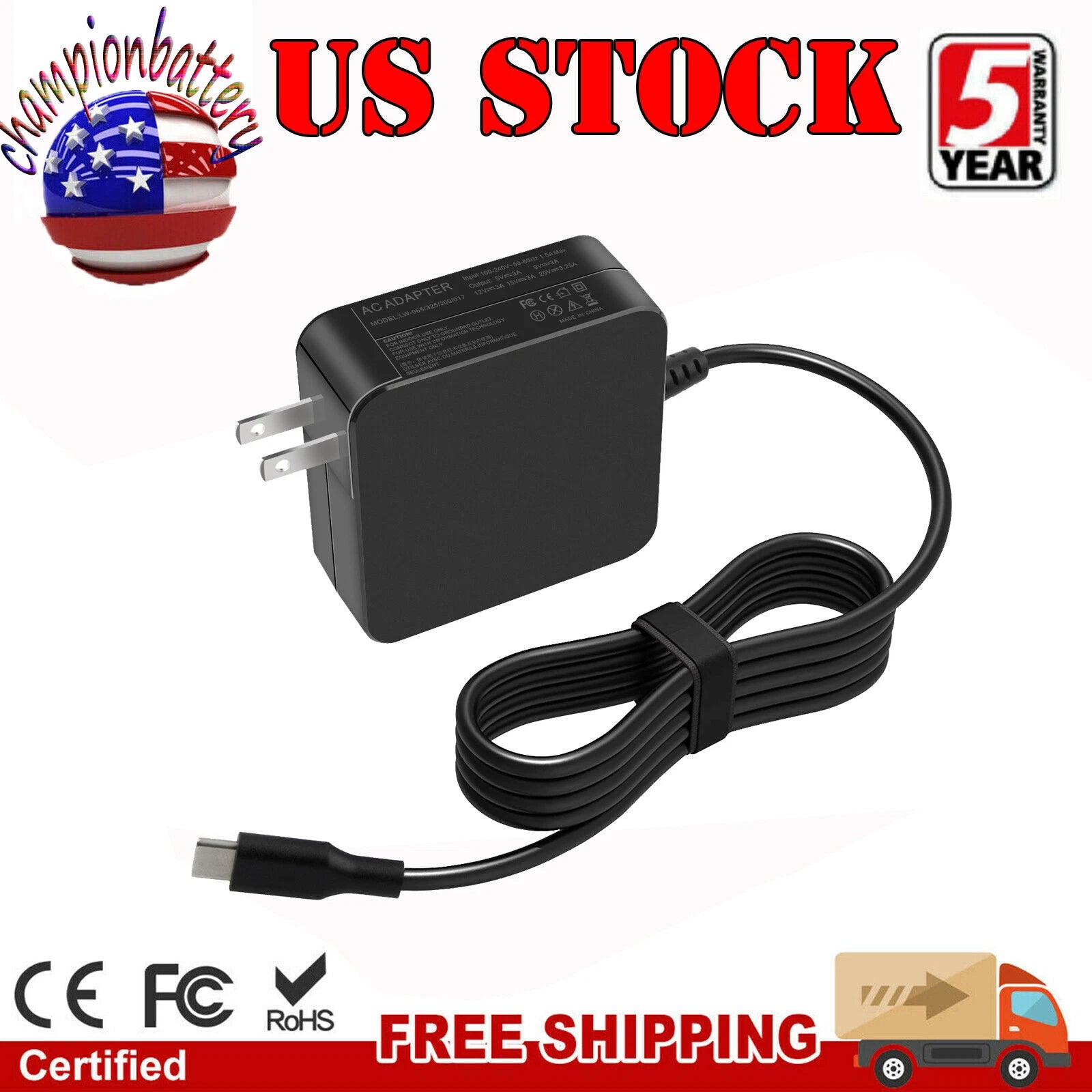Type C Adapter Charger for ASUS Chromebook Flip C302 C213 C302C C302CA 12.5-inch