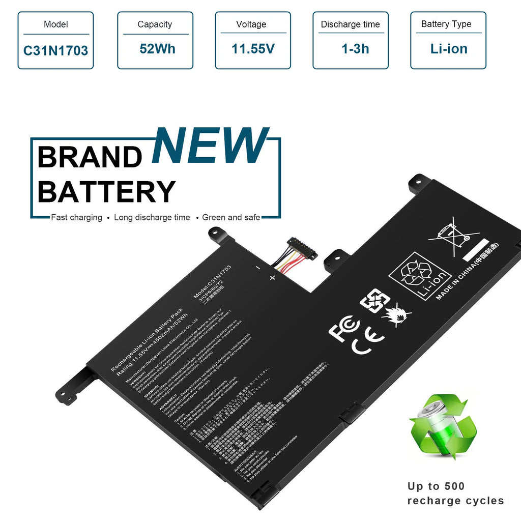 C31N1703 Battery for Asus Zenbook Flip UX561U UX561UA UX561UN Q525UA Q525U 52Wh