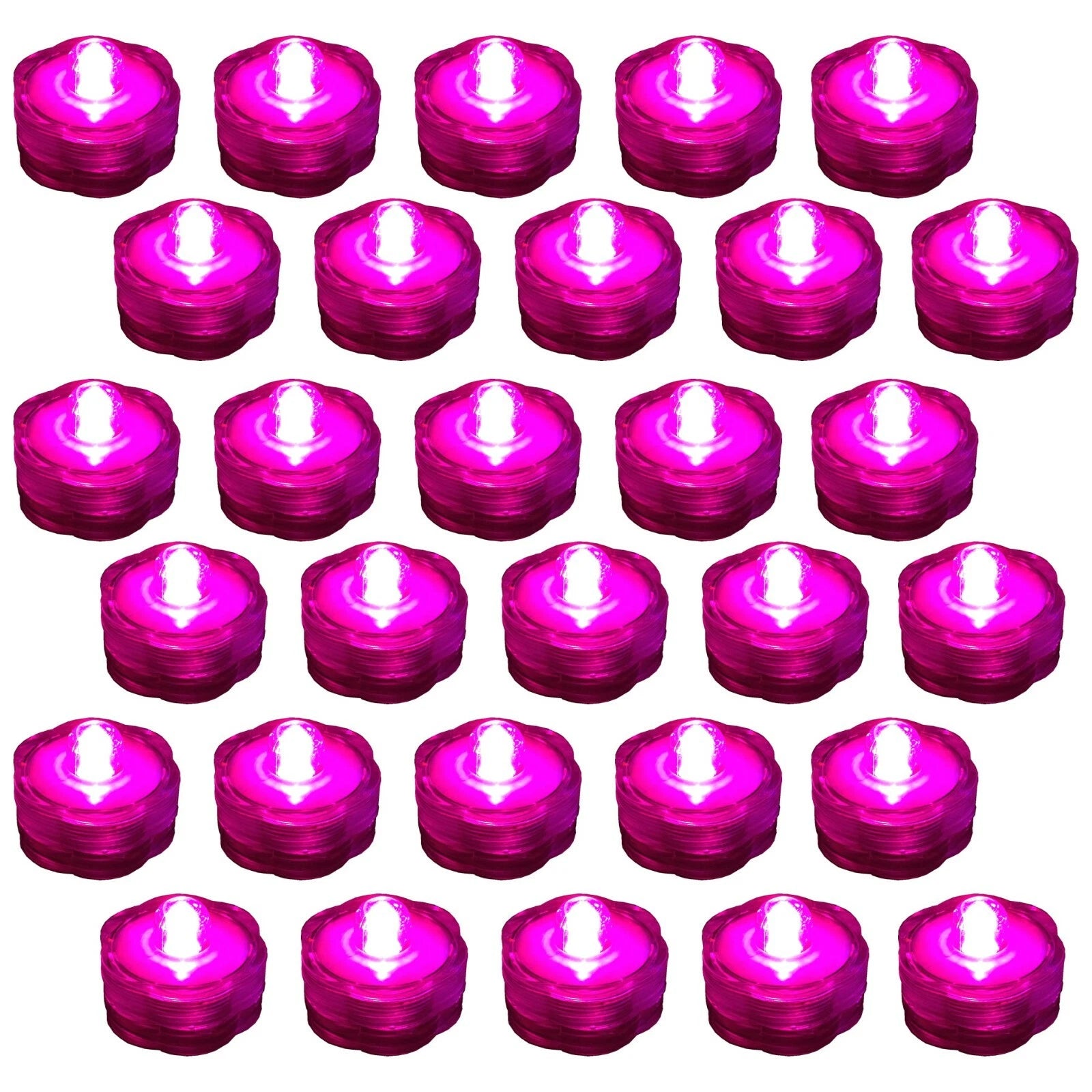 30 Pack Pink Submersible Waterproof Underwater Battery LED Tea Light Wedding