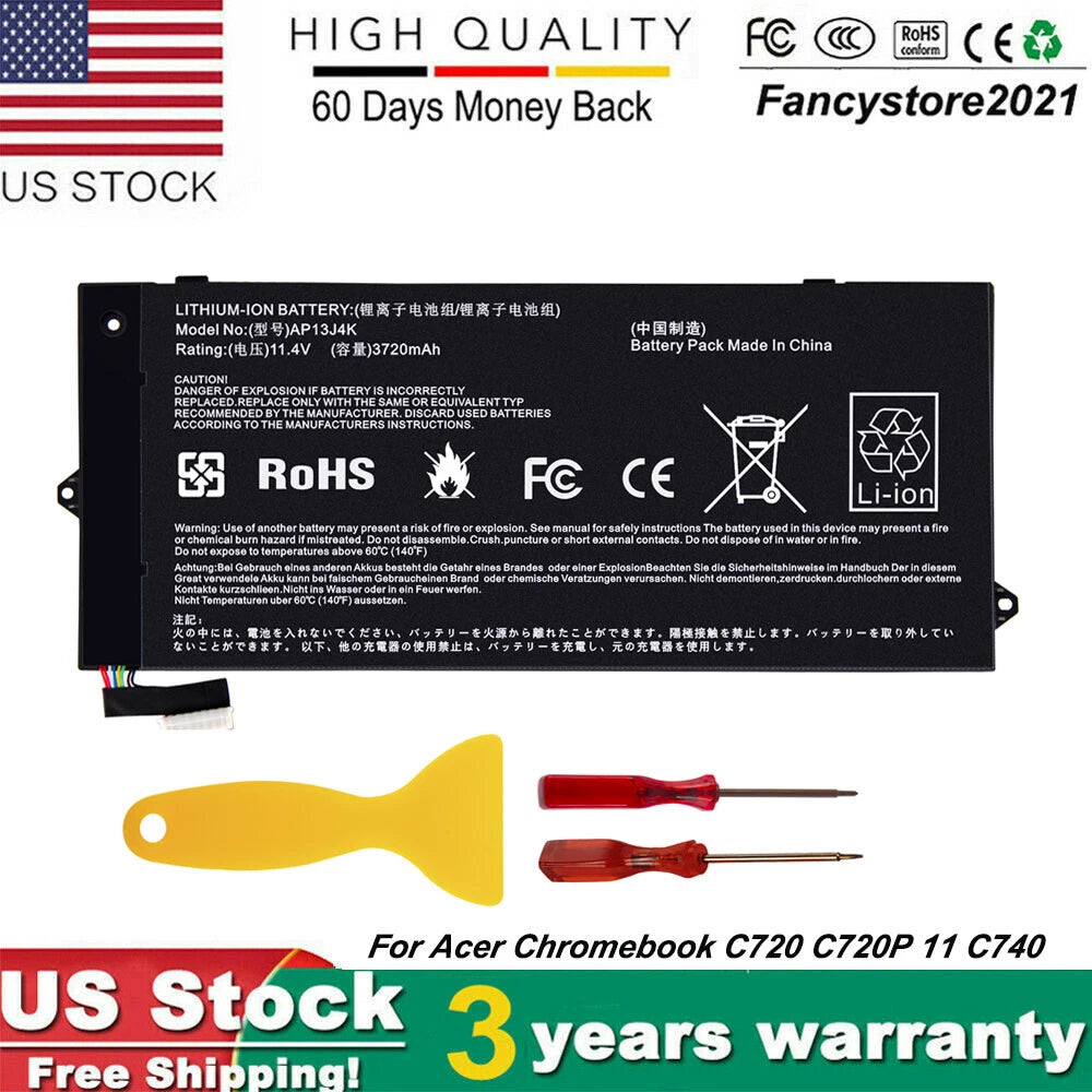 AP13J4K Battery for Acer Chromebook 11.6" C720 C740 C720-2848 14 CB3-431 F