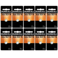 10 x 303/357 Duracell Silver Oxide Batteries (AG13, SR44, SR44W, EPX76, 76B)