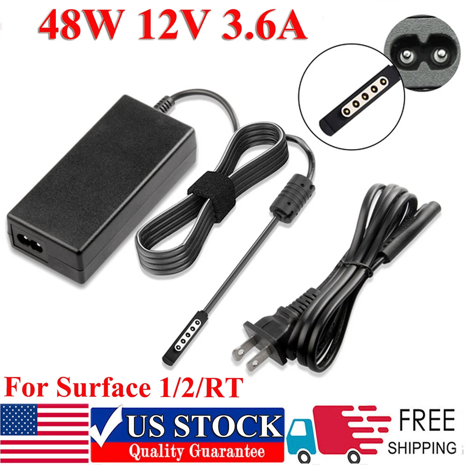 48W AC Adapter Charger For Microsoft Surface Pro 1, Surface Pro 2 1601 1536
