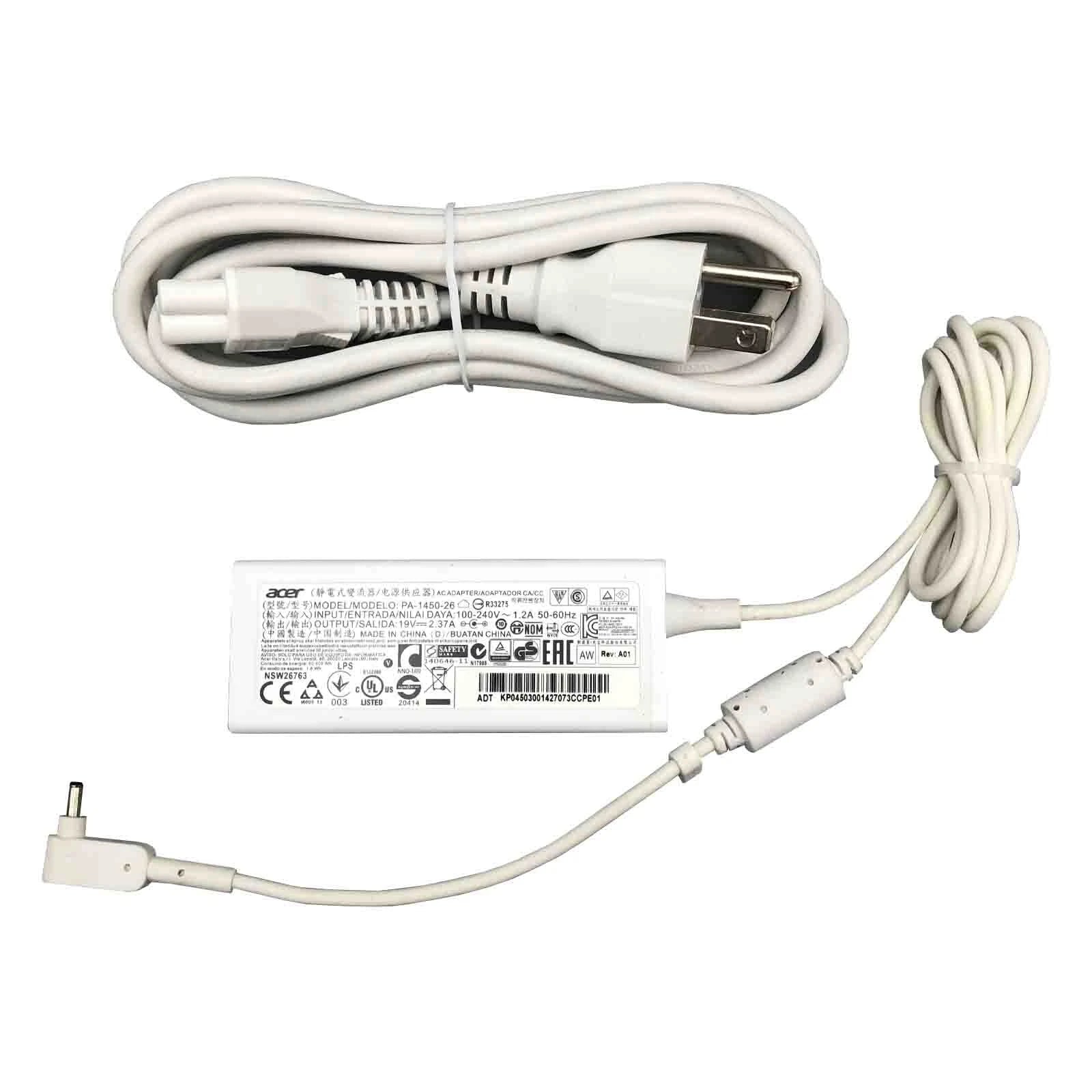 Open Box Genuine Acer Chromebook 13 CB5-311 White Laptop AC Adapter 45W