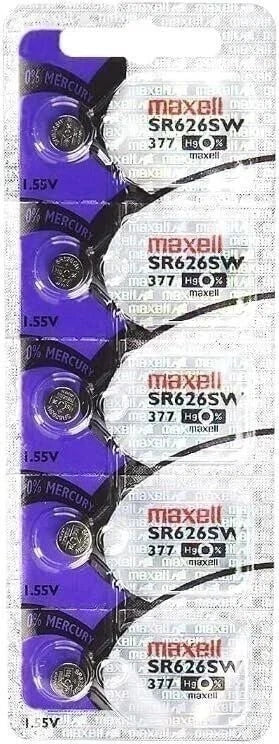 Maxell SR626SW 377 Silver Oxide Watch Battery Bundle of 20